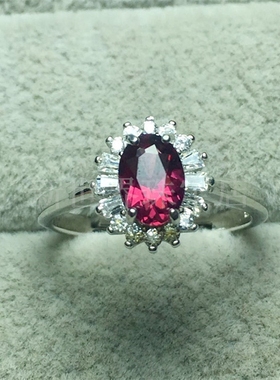 镁铝石榴石纯银镀18k日韩风戒指