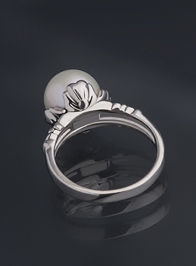 海盗船时尚925银淡水珍珠戒指