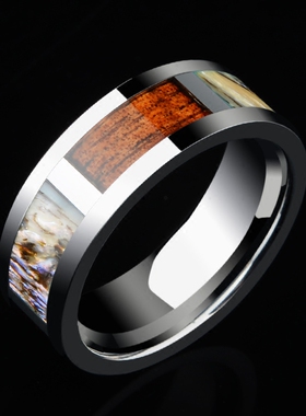 高档潮男士戒指钨金不掉色可镶嵌