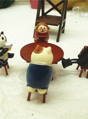 猫步杂货 zakka 温泉浴衣旅猫 喝茶吃寿司场景迷你摆件