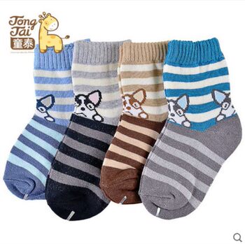 Tongtai Spring Autumn Socks Autumn and Winter Baby Girls and Boys Cartoon Thick Towel Socks Cotton Children's Socks Children's Mid-Tube Socks 3-5 years old