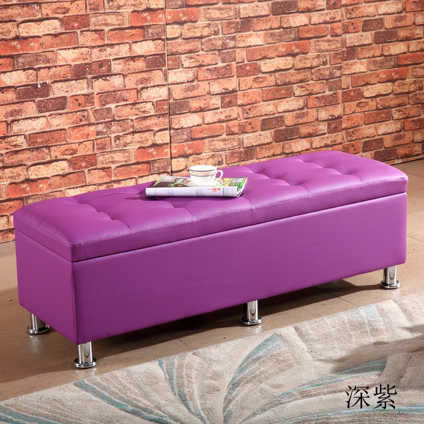 服装店换鞋凳实木试衣间储物凳更衣室长条收纳沙发皮凳床尾凳可坐 - 图2