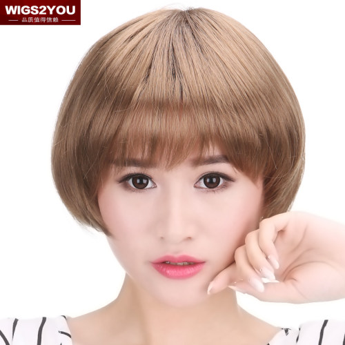 wigs2you 假发 女士波波头超短直发 齐刘海时尚bobo头短款假发套 - 图0