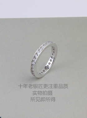 s925纯银戒指微镶锆石不易过敏鹿