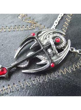 龙与十字架哥特朋克摇滚项链