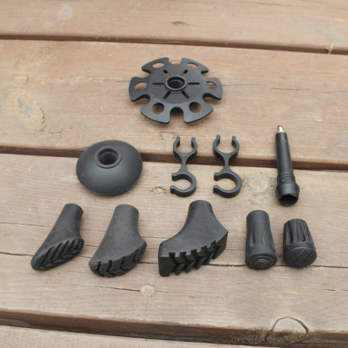 满9.9元包邮登山杖配件 健走杖仗尖保护套雪托泥托仗尖双仗连接环