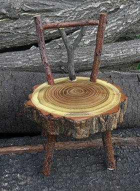 zakka年轮小椅子原木手工摆件