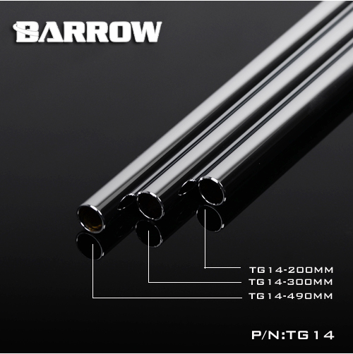 Barrow 外径14mm紫铜镀铬金属硬管 长度200 300 490mm TG14金属管 - 图0