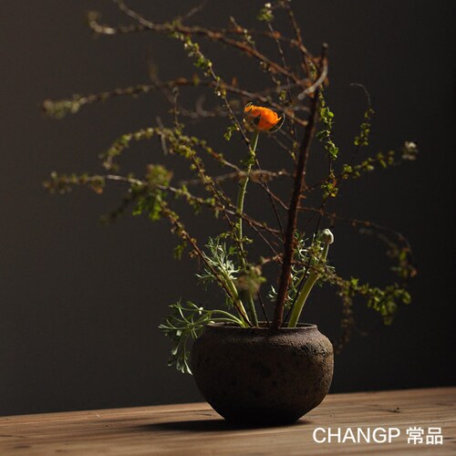 常品联名限量日式手工粗陶瓷花盆 绿植多肉 - 图0