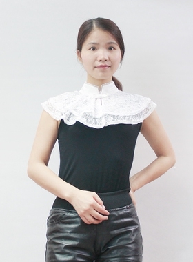 秋季女士韩国披肩木耳边假领子