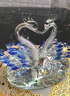 汽车摆件水晶天鹅