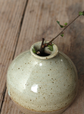 禅意古陶花插花器摆件