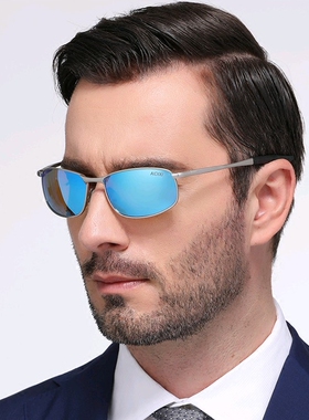 铝镁小框潮人男士开车偏光墨镜