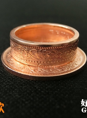 古董硬币戒指男女节日戒指礼物