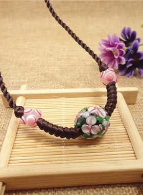 日式琉璃珠吊坠本命年送礼物项链