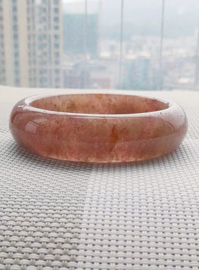 纯天然内径感情草莓晶手镯