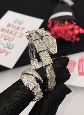 欧美风明星款微镶锆石开口戒手镯