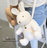 Радужный японский милый плюшевый кролик, сумка на одно плечо, сумка-органайзер, с вышивкой