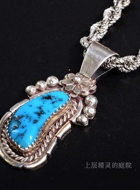 SOLD 庭院西洋古董vintage 天然睡美人原矿925纯银吊坠ITALY项链