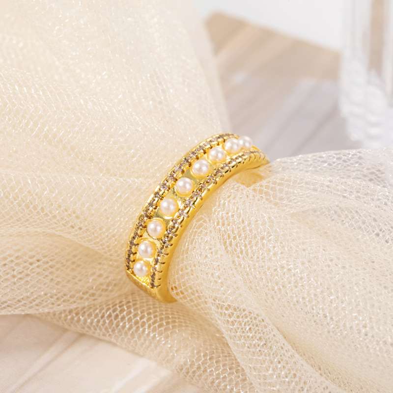 推荐Real gold electroplating pearl ring fashion personality - 图2