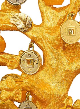 足金金箔摆件招财摇钱树开业乔迁礼物精致金铂工艺品家居办公室