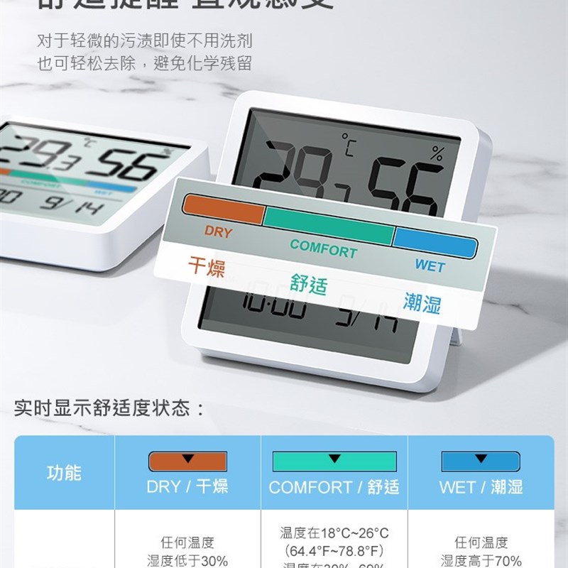 新品日本电子温湿度计家用室内婴儿房精准温度计高精V度湿度计湿 - 图1