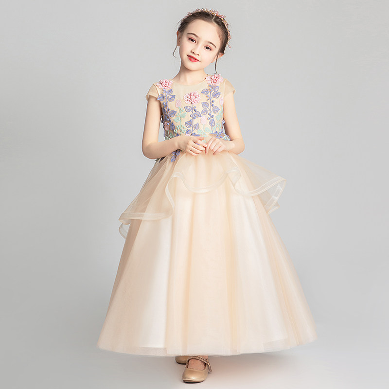 儿童礼服公主裙小女孩花童婚纱长裙主持人模特走秀裙子钢琴演出服,淘宝优惠券,粉丝福利购,淘宝优惠卷