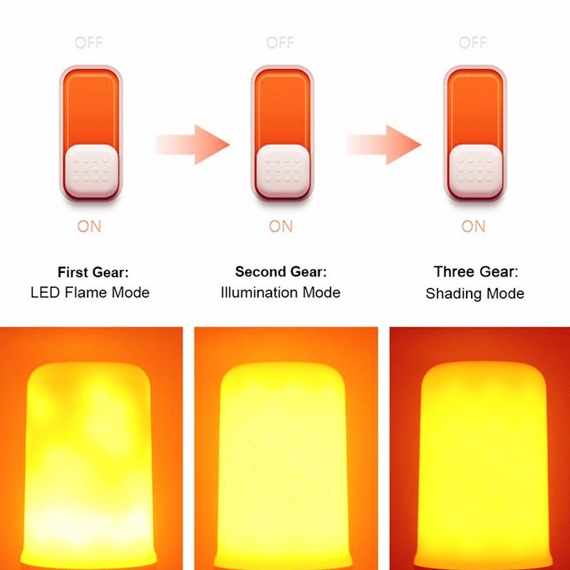 LED Flame Lamp E27 E26 B22 E14 E12 Light Bulb Flame Effect - 图2