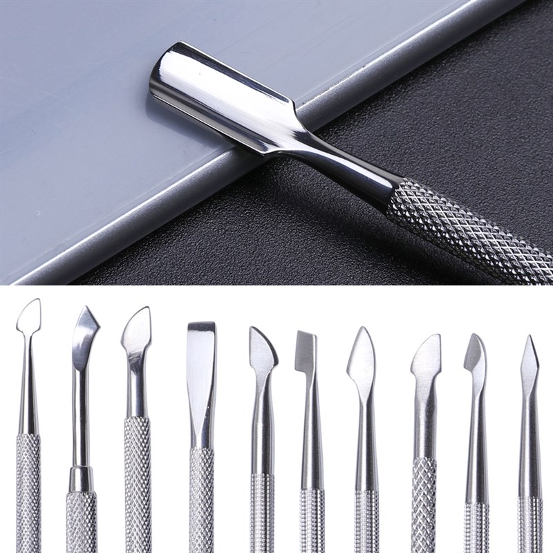 推荐1Pcs Nail Cuticle Pusher Spoon Stainless Steel Cutter UV-图0