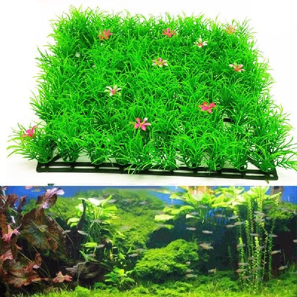 推荐Artificial Green Grass Turtle Fish Tank Ornament Simulat - 图1