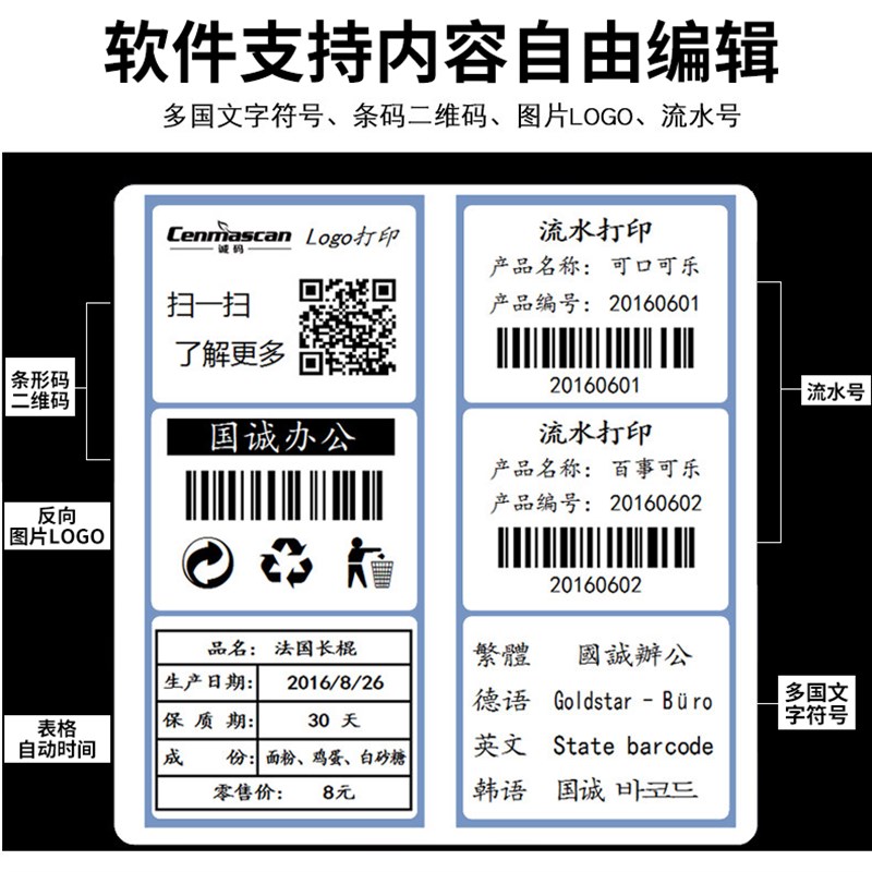 佳博GP9025T碳带标签条码打印机亚银纸不干胶吊牌合格证洗唛水洗-图1