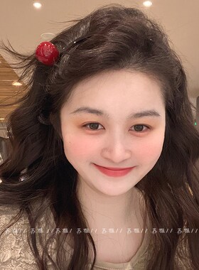 高级感红色球球细发箍女洗脸可爱防滑带齿头箍压发细款发捆发窟