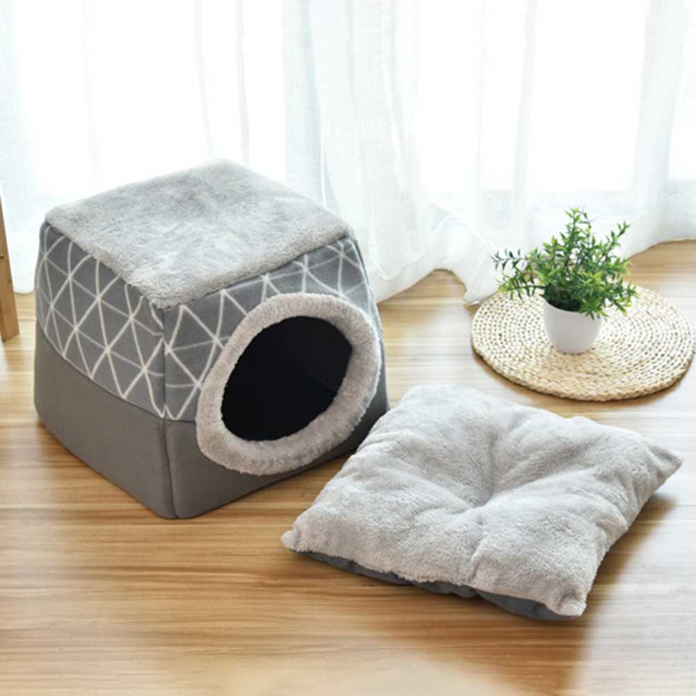 Sont Pet Bed Kefnel rDog Cat Winter Warm Sleeping RestiNg ne - 图2