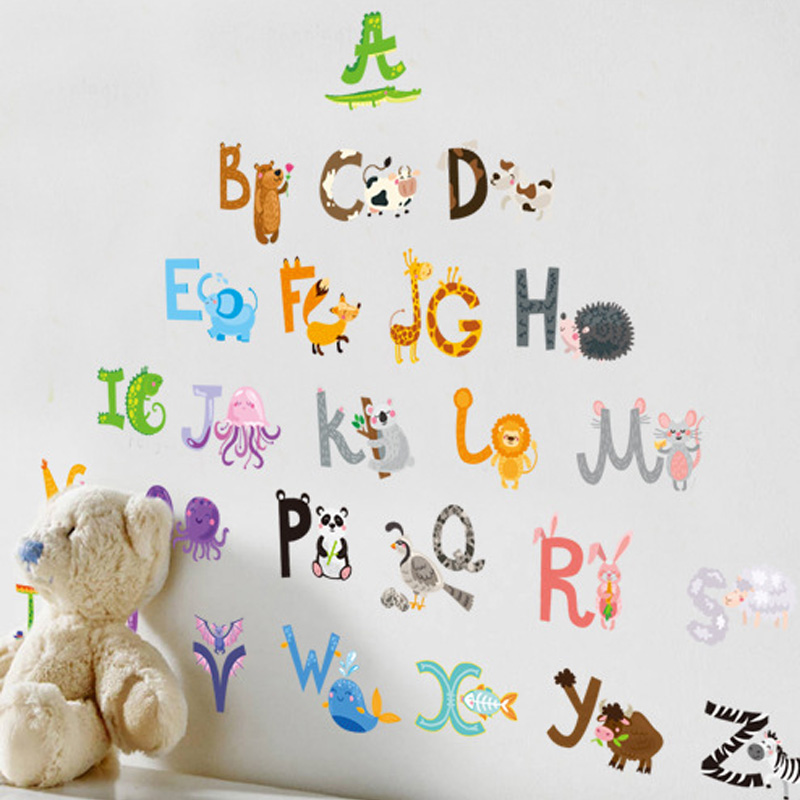 letsers ASZ Alphabet&Animalt Wall -ticke homeW decorati - 图2