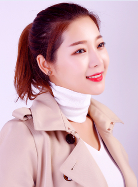 围脖保暖女护脖子羊绒毛线针织脖套百搭套头圈假领子宝蓝色纯白色