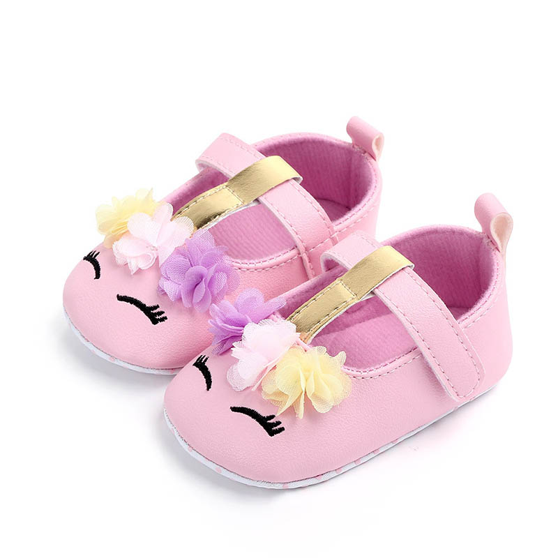 极速I Love Daddy&Mummy Cute Unicorn Flower Baby Girl Shoes S - 图0