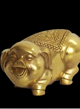 纯铜猪摆件招財风水客厅铜生肖猪小猪金猪的摆件猪饰品工艺礼品