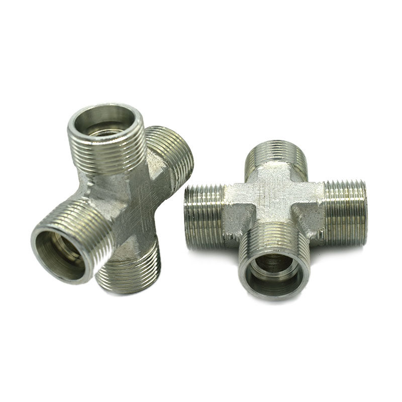 永华标准xc/xd卡套式24度锥四通接头高压液压卡油管铜管rn管接头