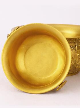 摆件聚宝盆装饰礼品纯铜开业工艺B品客厅家居铜盆店铺财位桌面柜