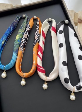 甲状腺术后遮挡项链遮脖子神器颈部遮疤痕饰品夏天丝巾磁吸扣珍珠