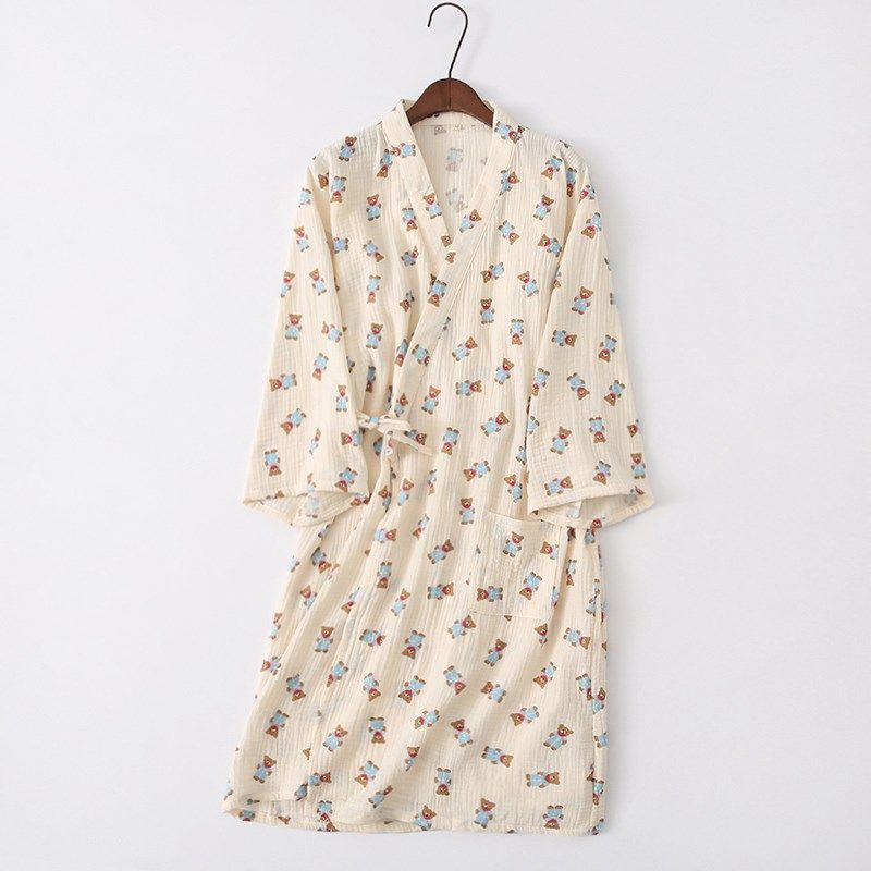 春夏和服睡裙女长袖全棉纱布睡袍睡衣春秋绉纱浴衣日系家居服浴袍,淘宝优惠券,粉丝福利购,淘宝优惠卷