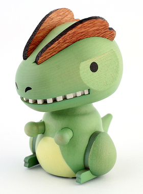 森活木趣车载摇头摆件中控台汽车车内饰品实木木质弹簧恐龙公仔