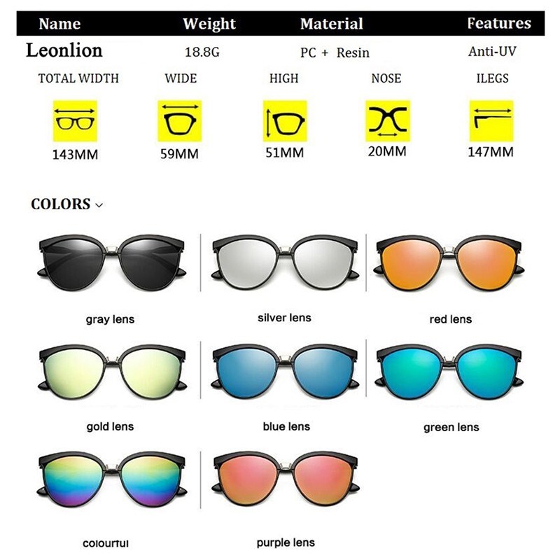 速发LeonLion Candies Brand Designer Cat Eye Sunglasses Women-图0