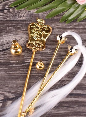 八卦拂尘葫芦老君扇法器锌合金扇子太上老君太乙真人小浮尘甩子