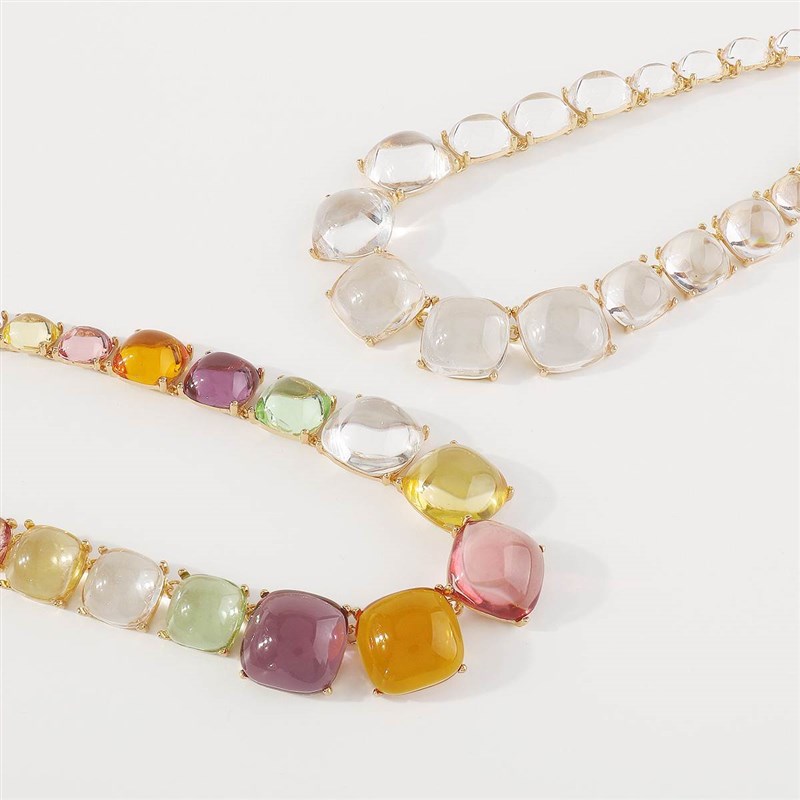 推荐Matching color Jelly choker Bohemian Necklace Earring se - 图2