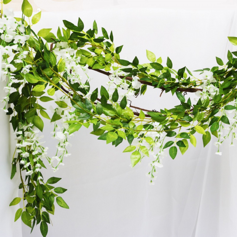 推荐180cm Fake Ivy Wisteria Flowers Artificial Plant Vine Ga-图2