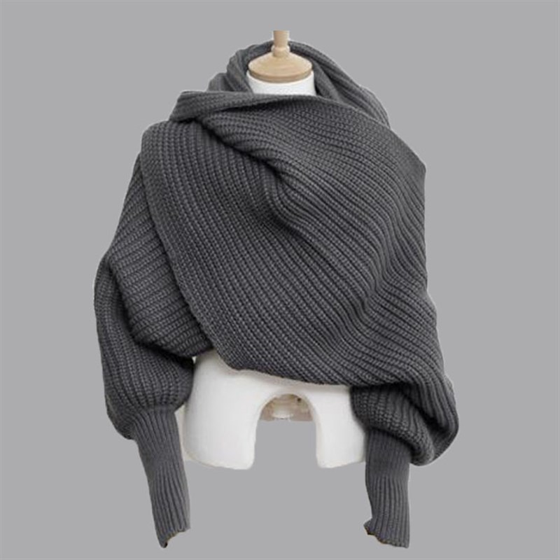 推荐Women Korean Scarf Warm Long Sleeve Poncho Scarves man S - 图3