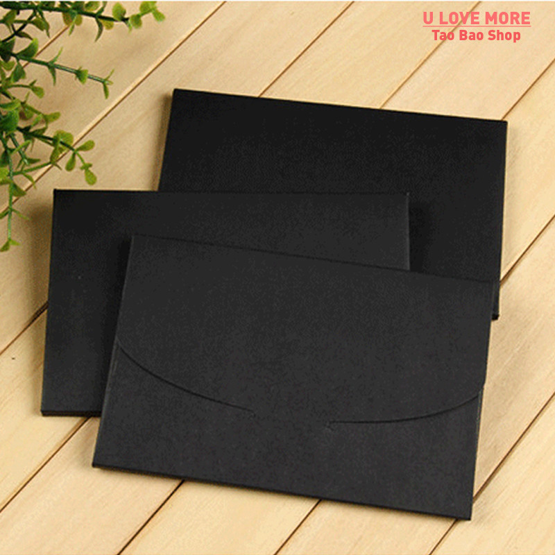 新品10pcs Black Kraft Paper Cardboard Envelope Bag Wedding I - 图2