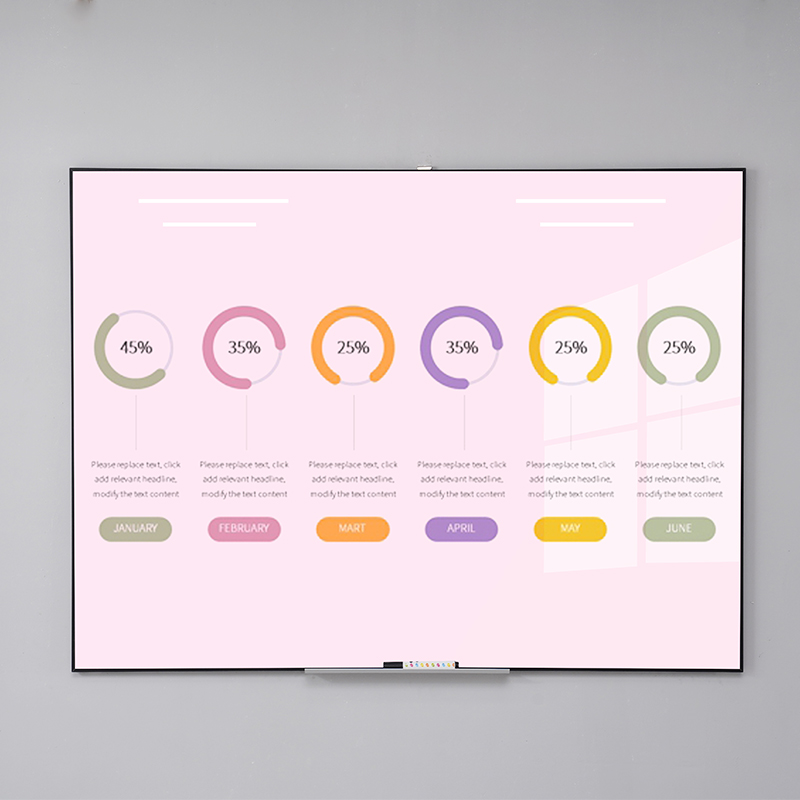 奇班带边框铝磁性玻璃白板磁铁吸粘书写挂式写字板大黑板教学培训 - 图2