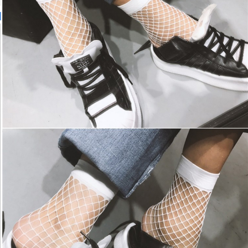 推荐Fishnet Ankle High Socks Mesh Lace Fish Net Short Socks - 图2